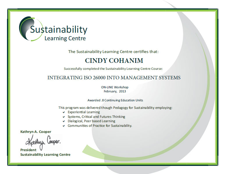 ISO-26000 Certificate