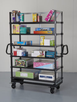 Calstone 6-shelf rebin cart p